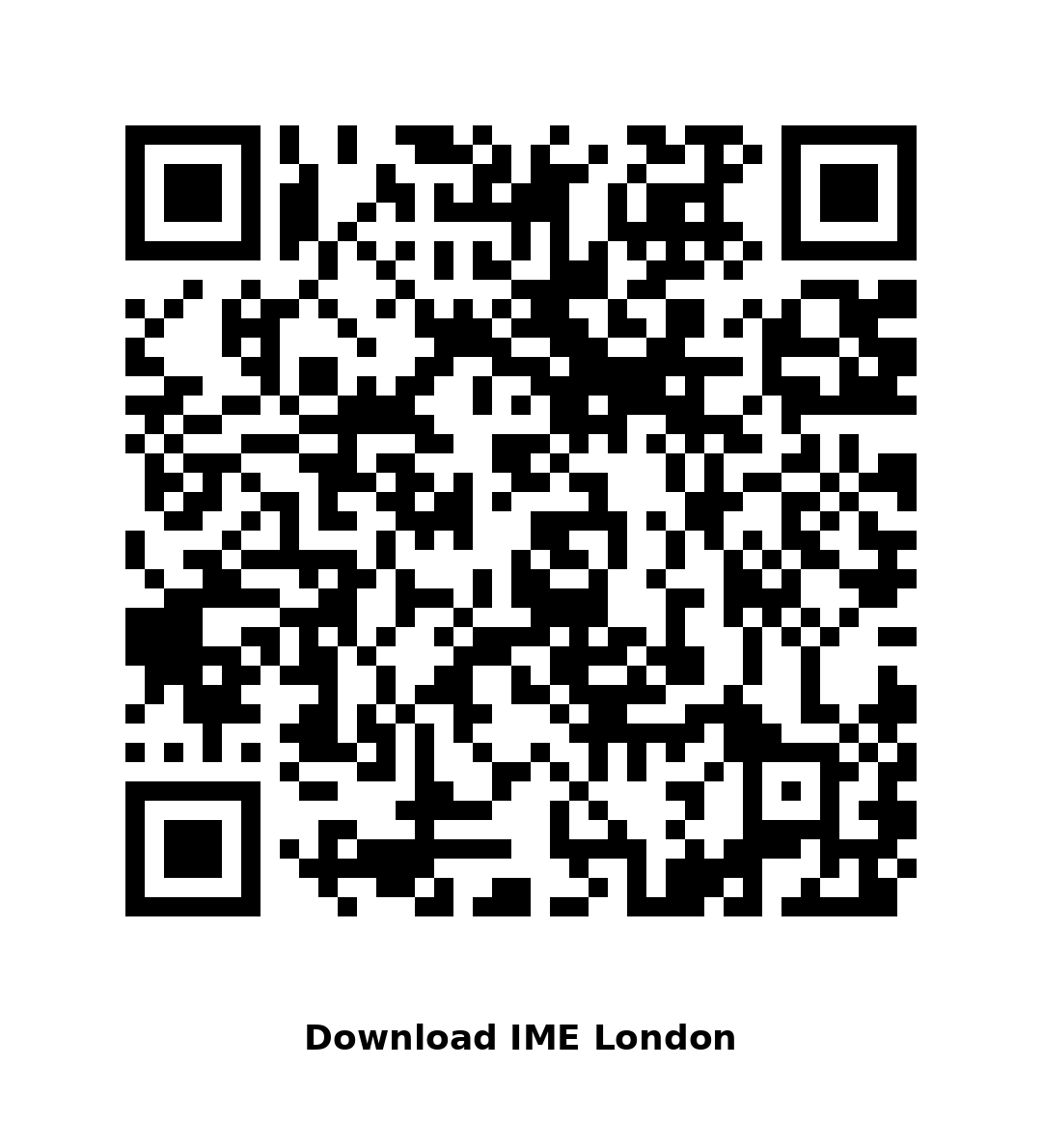 QR code to download the IME London app